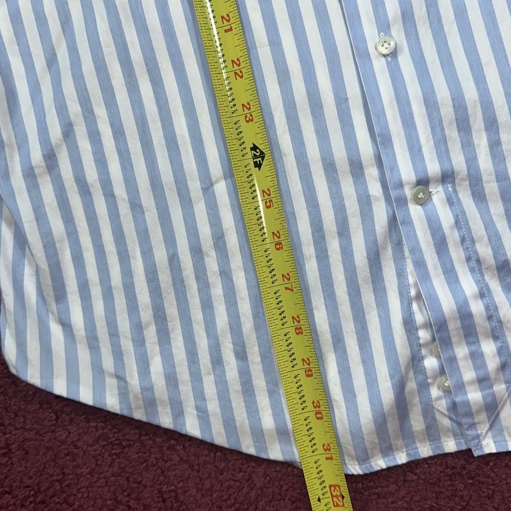 Suitsupply Shirt Size 42/16.5 Blue Striped Long Sleeve Button Up Extra Slim Fit - Picture 5 of 9